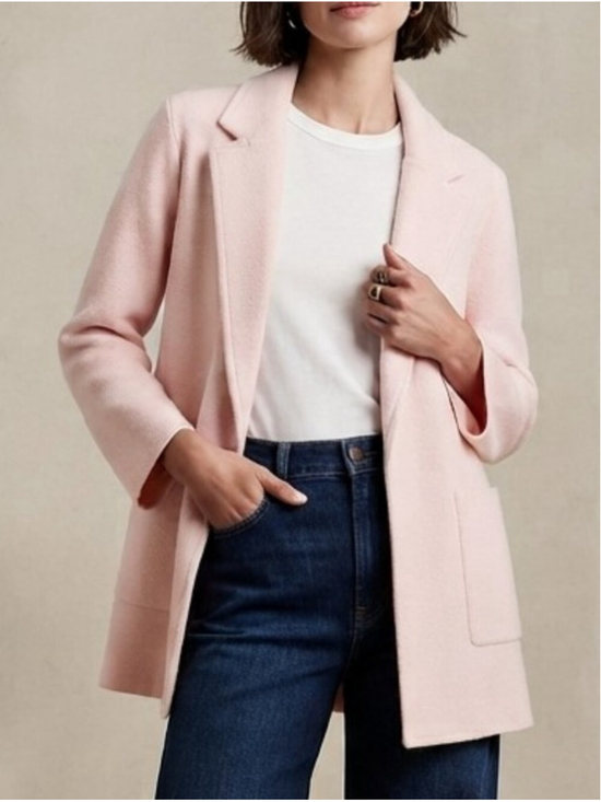 J. Crew Jackets & Blazers - J Crew 365 Wool Cotton Blend Pink Knit Blazer Jacket Sz M Professional Preppy